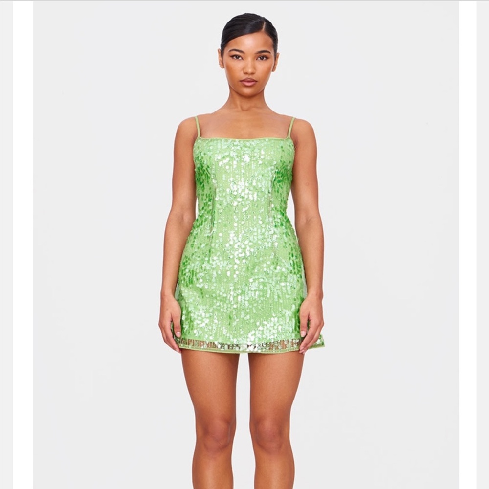 Green Sequin Mini Dress